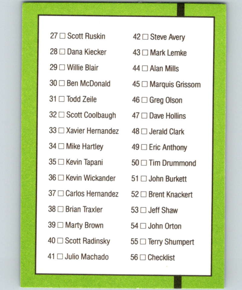 1990 Donruss Rookies #56 Checklist 1-56 New Checklist  Image 2