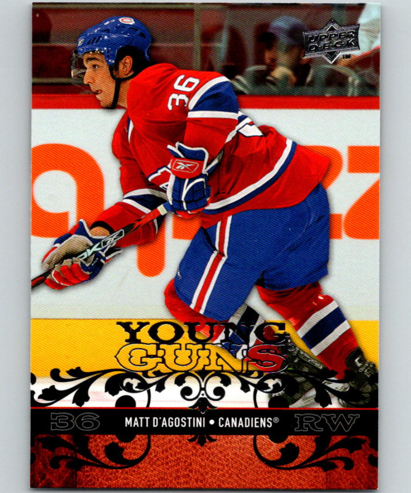2008-09 Upper Deck #225 Matt D'Agostini RC Rookie Canadiens YG 06937 Image 1