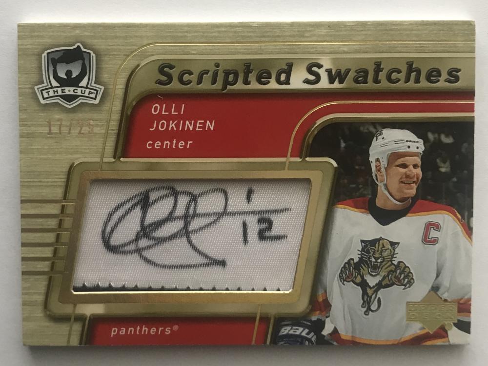 2005-06 The Cup Scripted Swatches #SSOJ Olli Jokinen Auto 17/25 Patch 06944