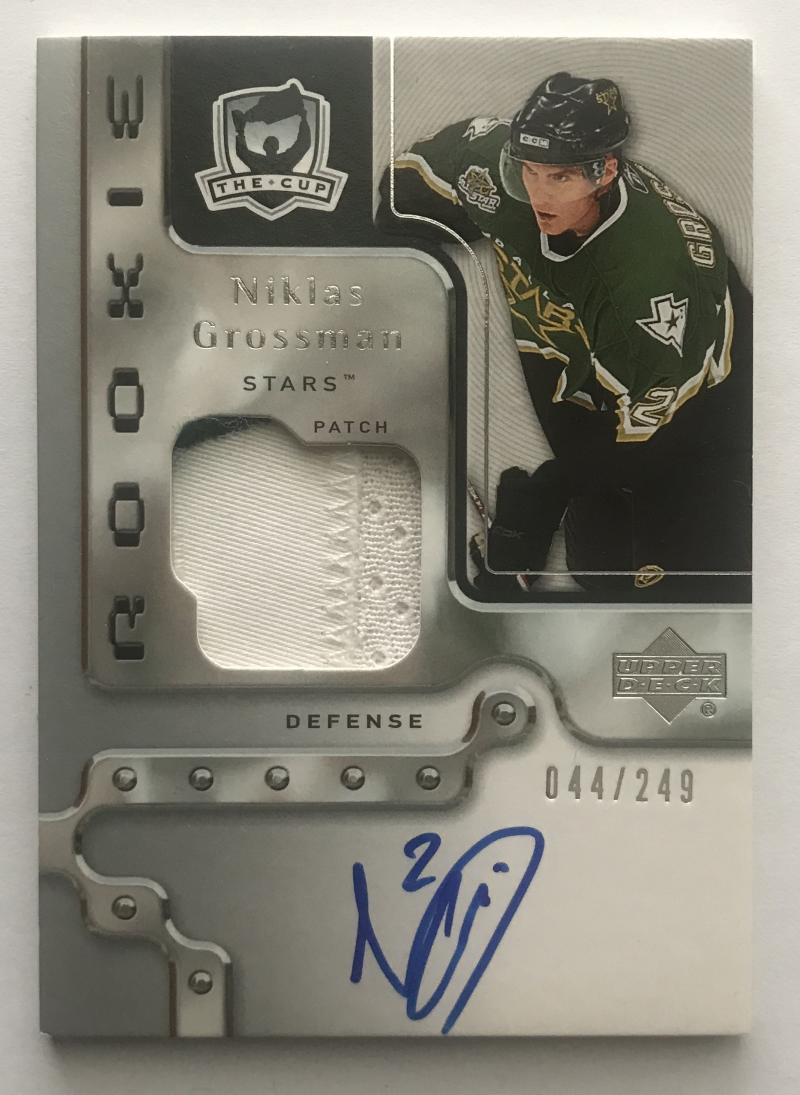 2006-07 The Cup #124 Niklas Grossman RC Rookie Auto 44/249 Patch 06948 Image 1