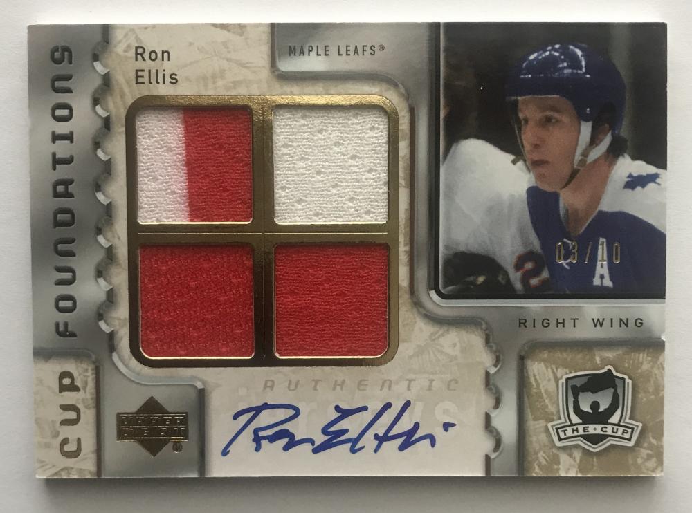 2006-07 The Cup Autographed Foundations #CQRE Ron Ellis Auto 3/10 Jersey 06958 Image 1