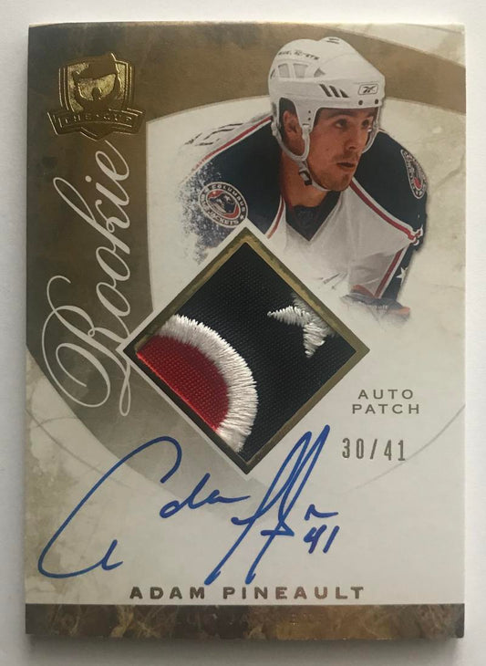 2008-09 The Cup Gold #93 Adam Pineault RC Rookie Auto 30/41 Patch 06996 Image 1