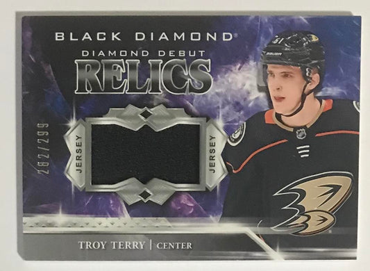 2018-19 Upper Deck Black Diamond Debut Relics Troy Terry 282/299 Jersey 06820