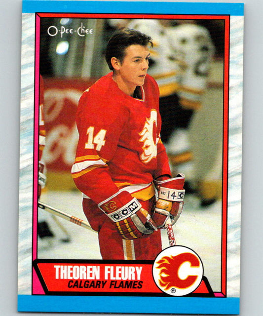1989-90 O-Pee-Chee #232 Theo Fleury  RC Rookie Calgary Flames 07021