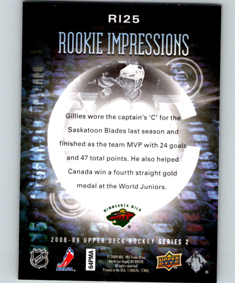 2008-09 Upper Deck Rookie Impressions #RI25 Colton Gillies SP 07027 Image 2