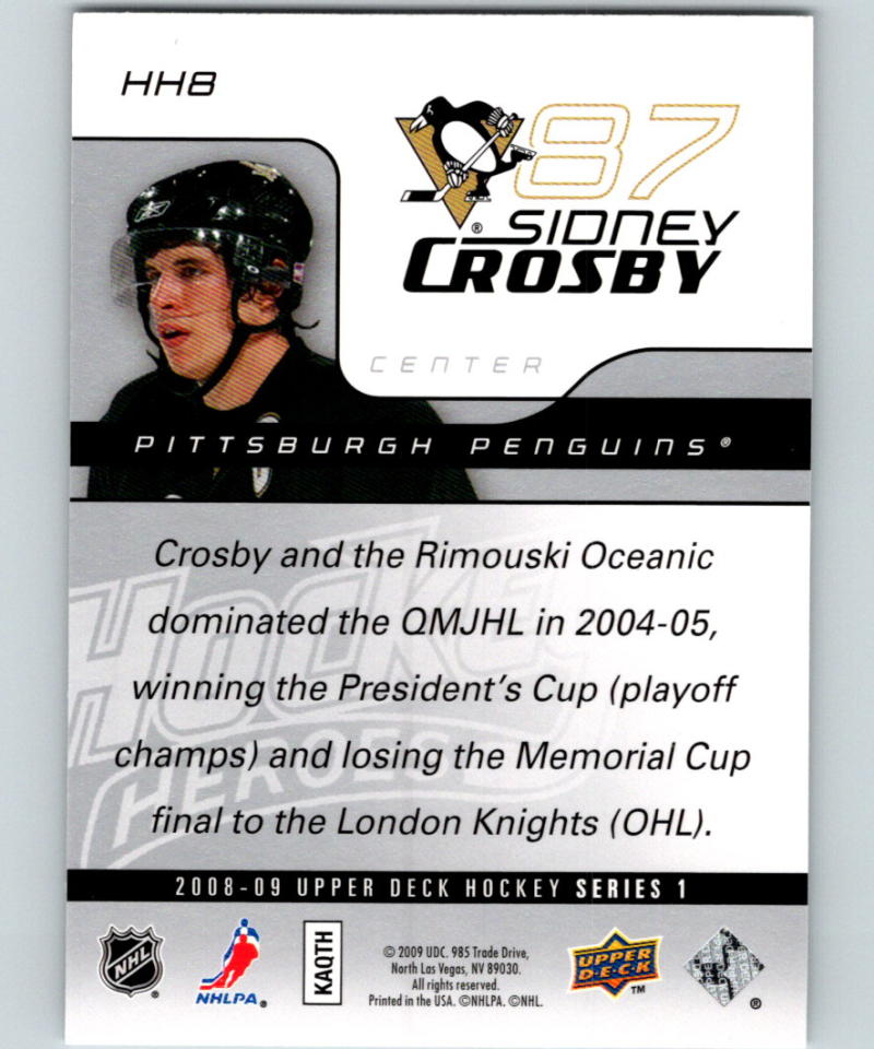 2008-09 Upper Deck Hockey Heroes Sidney Crosby #HH8 Sidney Crosby 07051 Image 2
