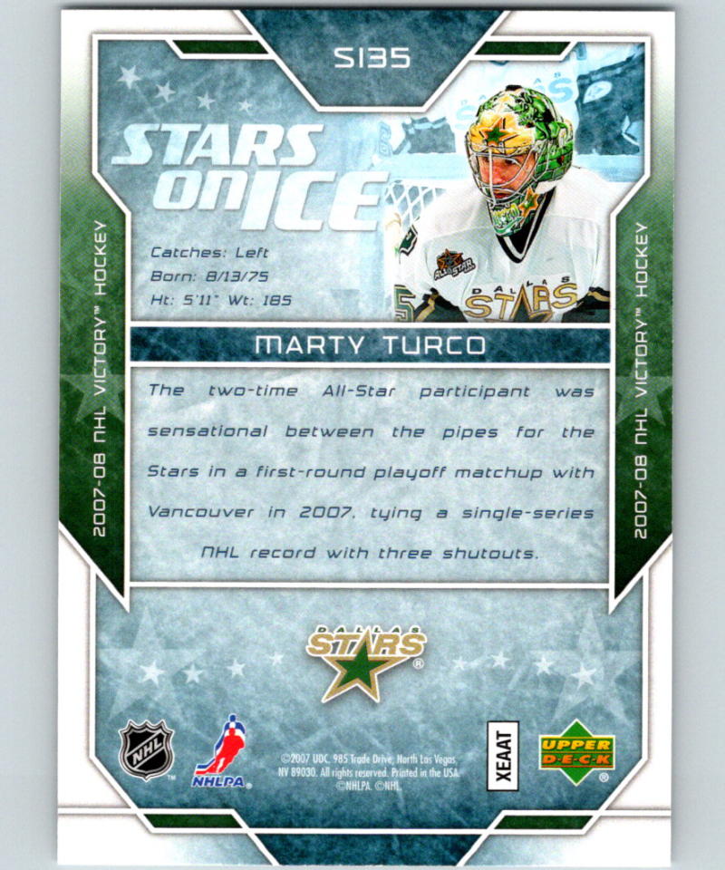 2007-08 Upper Deck Victory Stars on Ice #SI35 Marty Turco 07113 Image 2
