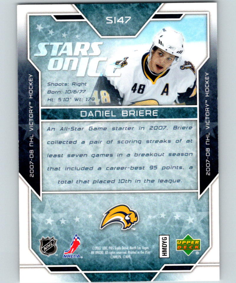 2007-08 Upper Deck Victory Stars on Ice #SI47 Daniel Briere 07115 Image 2