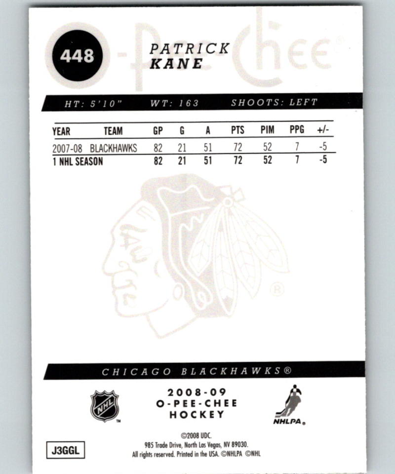 2008-09 O-Pee-Chee Gold #448 Patrick Kane 07140 Image 2