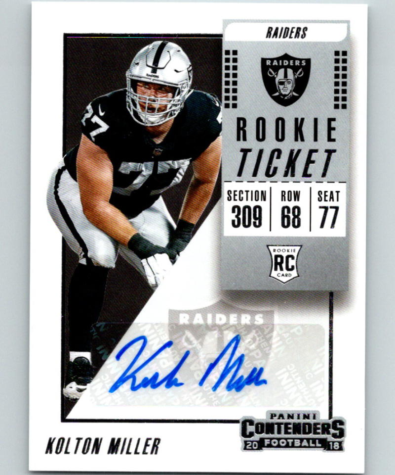 2018 Panini Contenders Rookie Ticket #237 Kolton Miller Auto RC 07196
