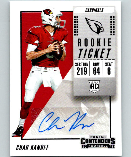 2018 Panini Contenders Rookie Ticket #309 Chad Kanoff Auto RC 07198