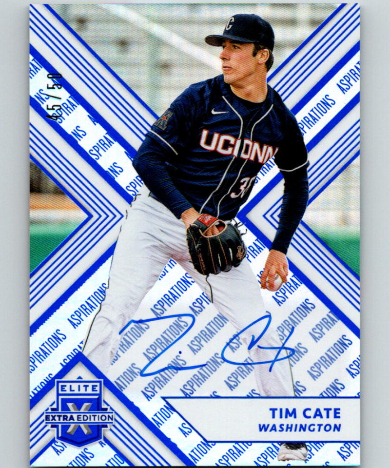 2018 Panini Elite Extra Edition Aspirations Blue #64 Tim Cate Auto 45/50 Auto 07207 Image 1