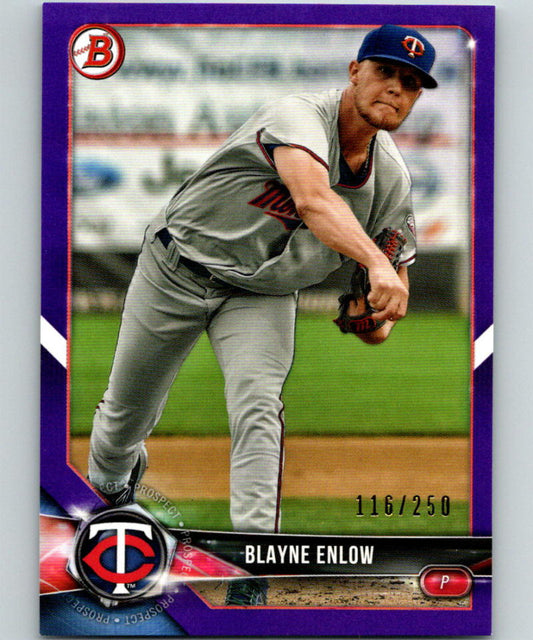 2018 Bowman Draft Purple #BD-10 Blayne Enlow MINT 116/250 Twins 07214 Image 1