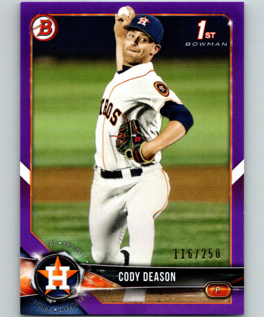 2018 Bowman Draft Purple #BD-194 Cody Deason MINT 116/250 Astros 07215 Image 1