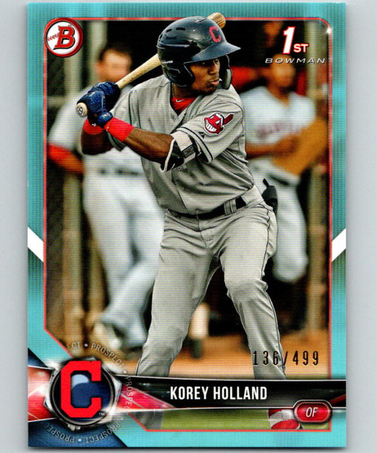 2018 Bowman Draft Sky Blue #BD-89 Korey Holland MINT /499 Indians 07222