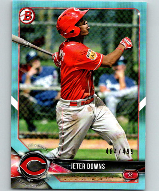 2018 Bowman Draft Sky Blue #BD-151 Jeter Downs MINT 484/499 Reds 07227