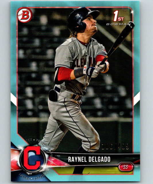 2018 Bowman Draft Sky Blue #BD-176 Raynel Delgado MINT 186/499 Indians 07229 Image 1