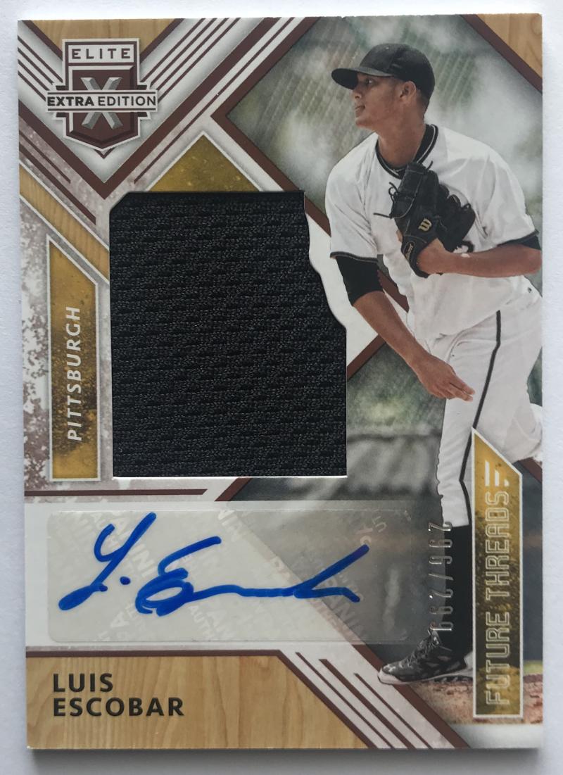 2018 Panini Elite Extra Edition Future Threads Silhouette Luis Escobar 296/299 07236