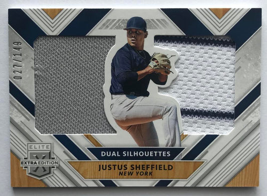 2018 Panini Elite Extra Edition Dual Silhouettes Silver Justus Sheffield 27/149 07238