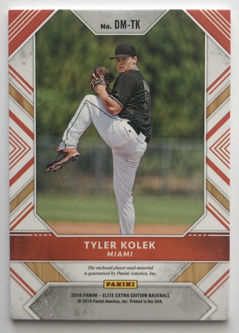 2018 Panini Elite Extra Edition Dual Material Silver Tyler Kolek 89/149 07243