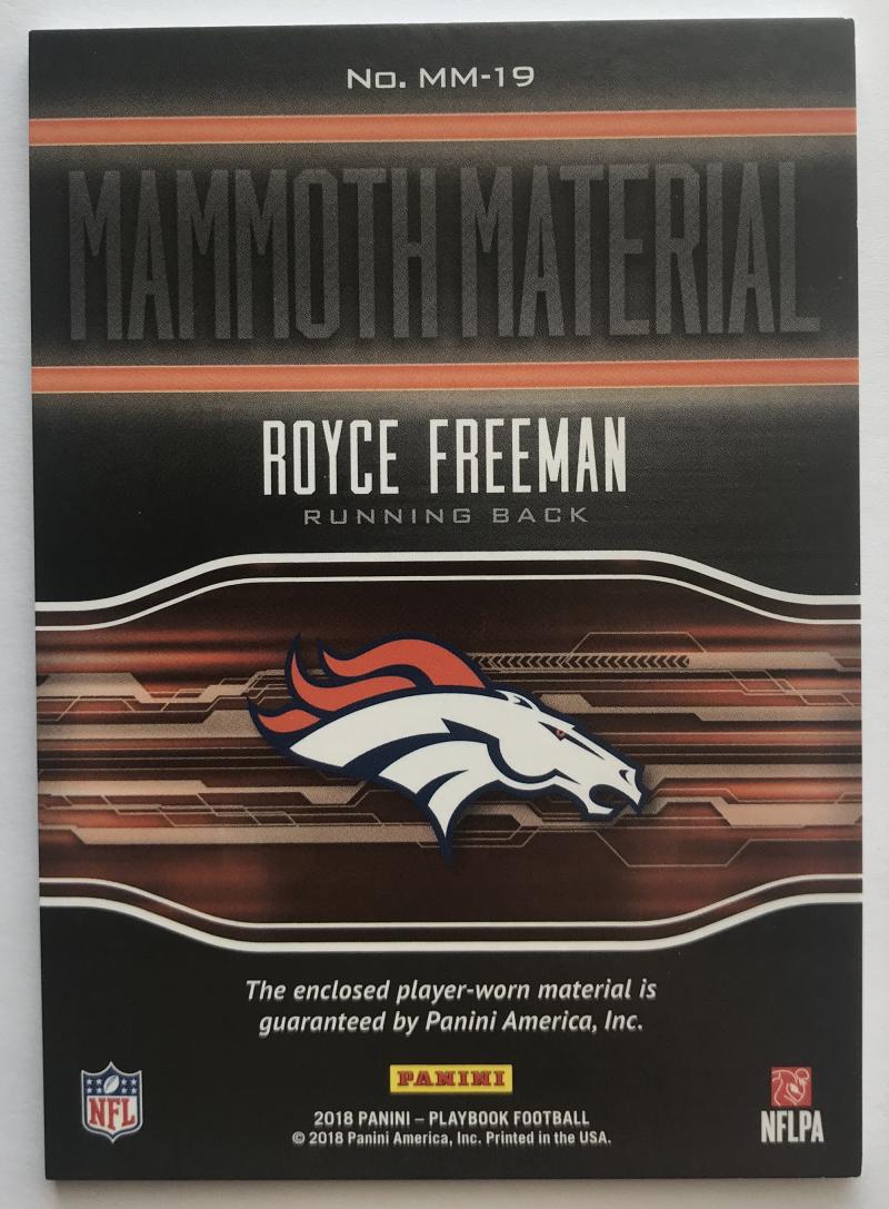 2018 Panini Playbook Mammoth Material Royce Freeman /199 07254