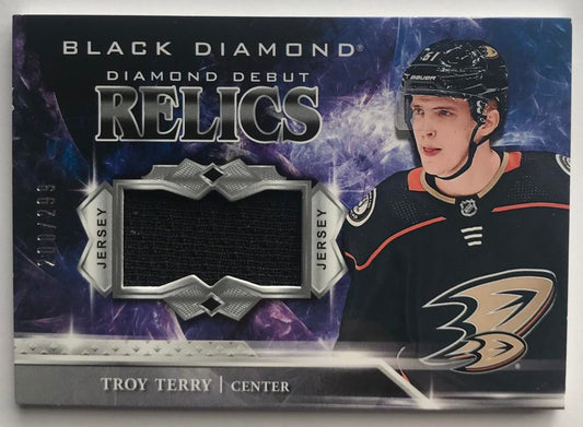 2018-19 Upper Deck Black Diamond Debut Relics Troy Terry 200/299 Jersey 07255