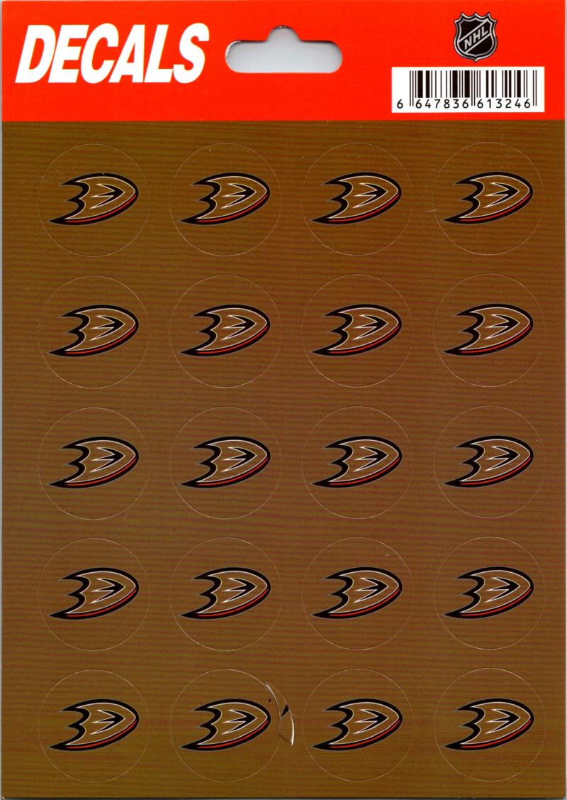 Anaheim Ducks Vinyl Sticker Sheet 5"x7" Decals - 1" Round x20