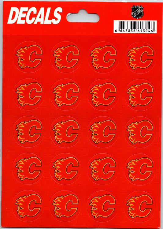 Calgary Flames Vinyl Sticker Sheet 5"x7" Decals - 1" Round x20