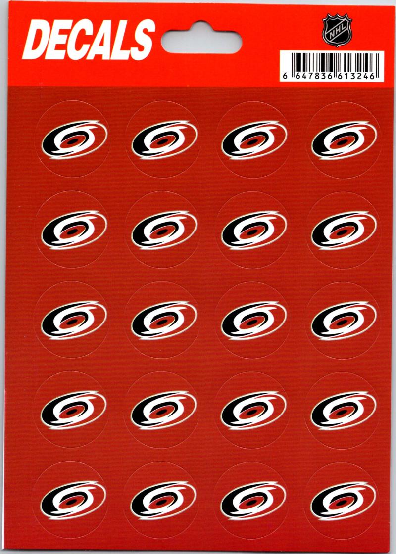 Carolina Hurricanes Vinyl Sticker Sheet 5"x7" Decals - 1" Round x20