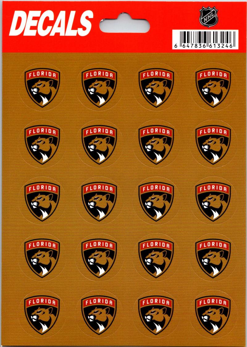Florida Panthers Vinyl Sticker Sheet 5"x7" Decals - 1" Round x20
