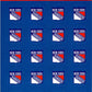 New York Rangers Vinyl Sticker Sheet 5"x7" Decals - 1" Round x20