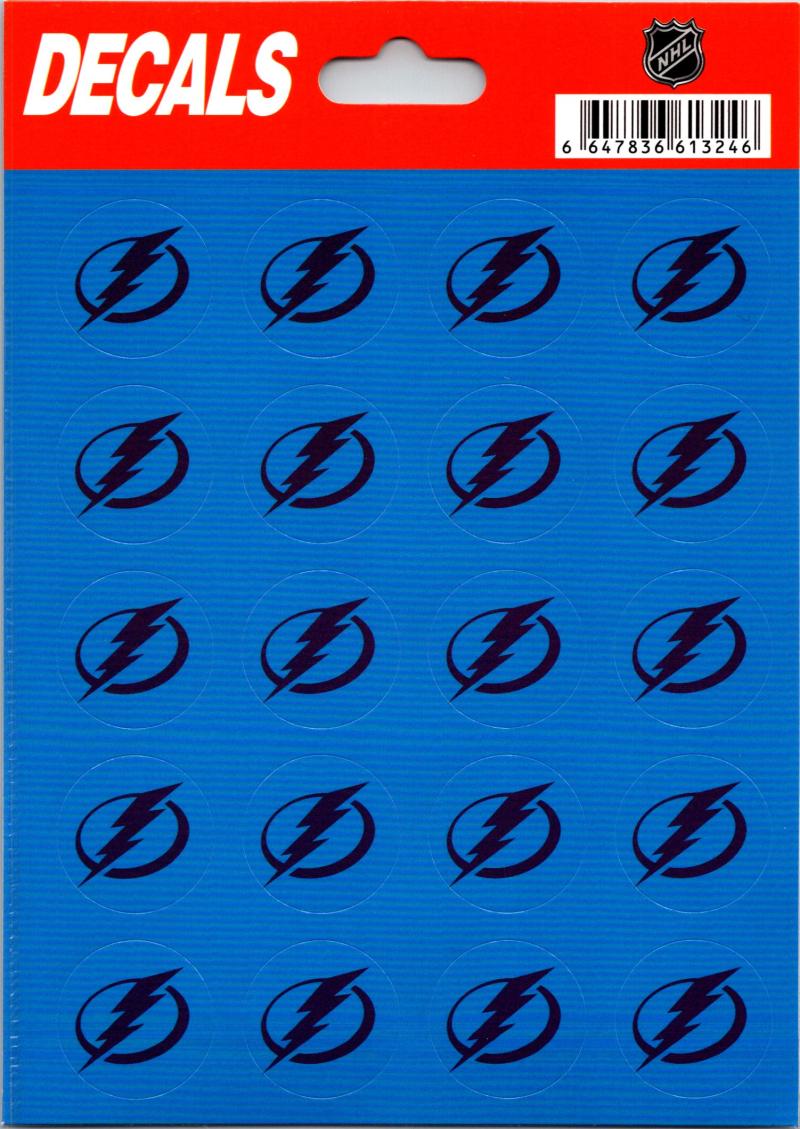 Tampa Bay Lightning Vinyl Sticker Sheet 5"x7" Decals - 1" Round x20