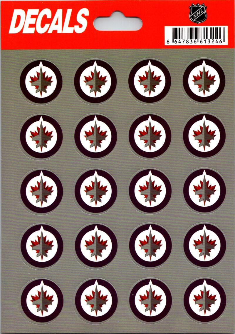 Winnipeg Jets Vinyl Sticker Sheet 5"x7" Decals - 1" Round x20