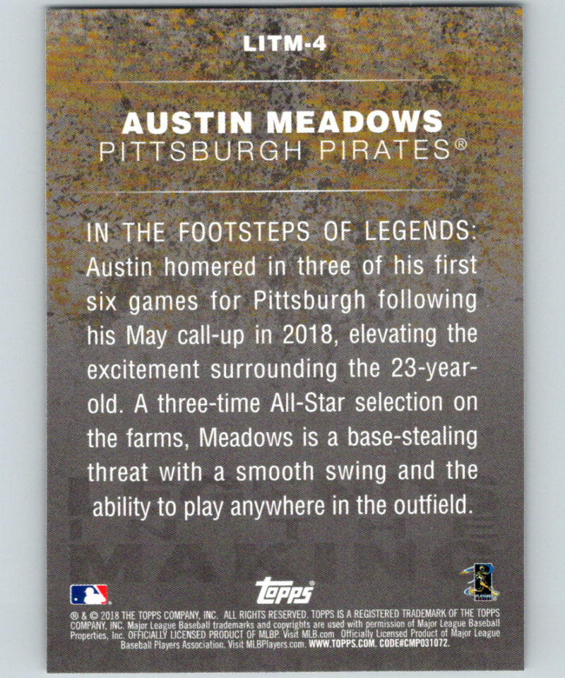 2018 Topps Update Legends in the Making #LITM-4 Austin Meadows MINT 07342 Image 2