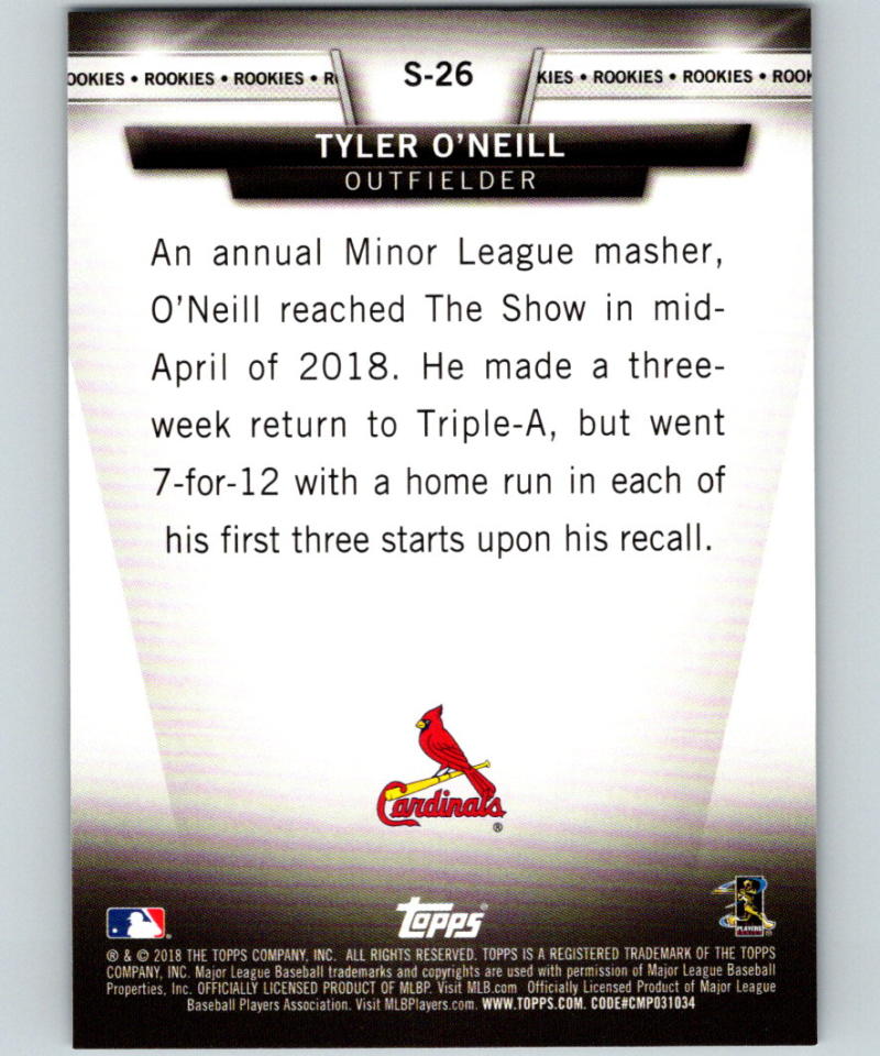 2018 Topps Update Salute #S-26 Tyler O'Neill MINT St. Louis Cardinals 07366