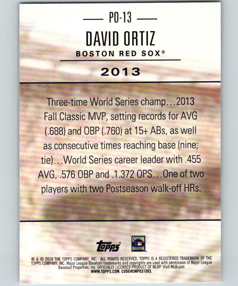 2018 Topps Update Postseason Preeminence #PO-13 David Ortiz MINT 07380 Image 2