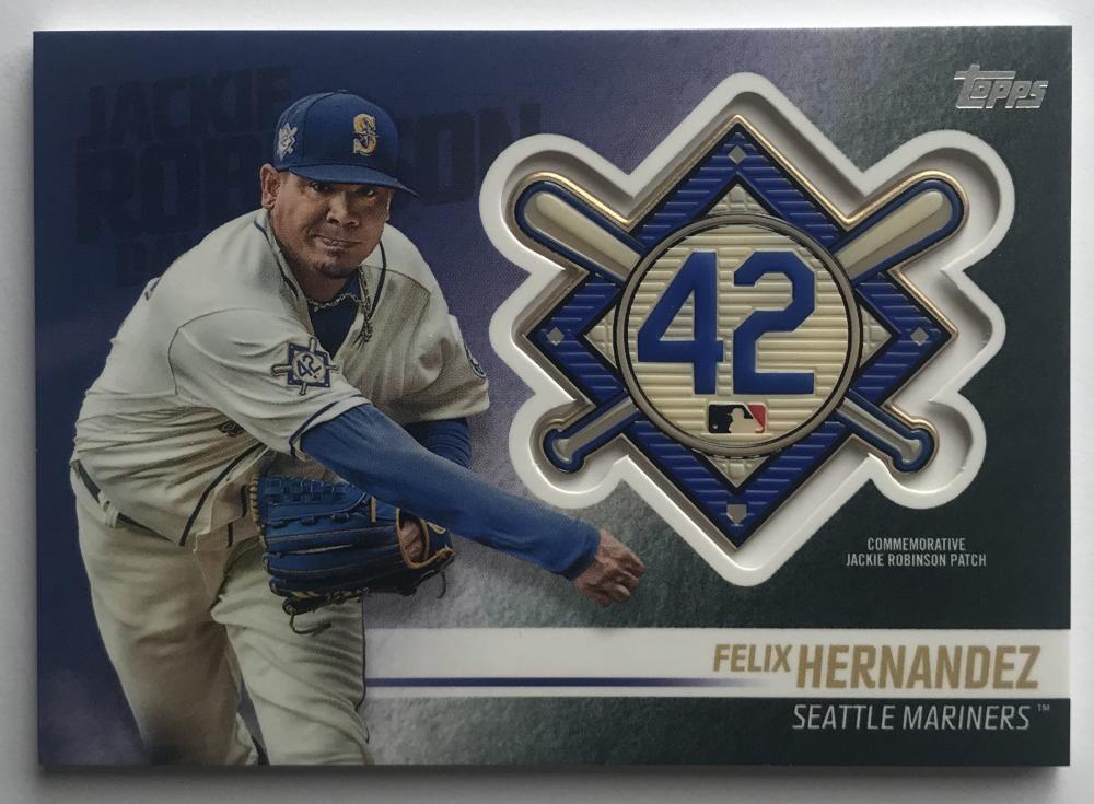 2018 Topps Update Jackie Robinson Day Commemorative Patches Felix Hernandez 07396 Image 1