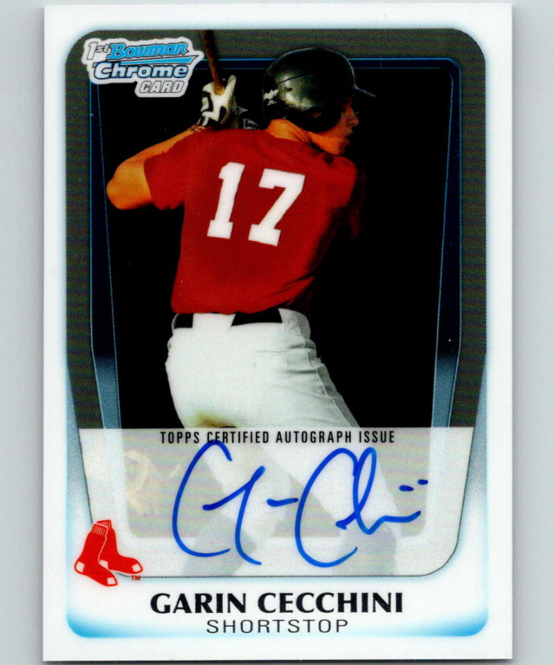 2011 Bowman Chrome Prospects Autographs Garin Cecchini MINT Auto 07420 Image 1