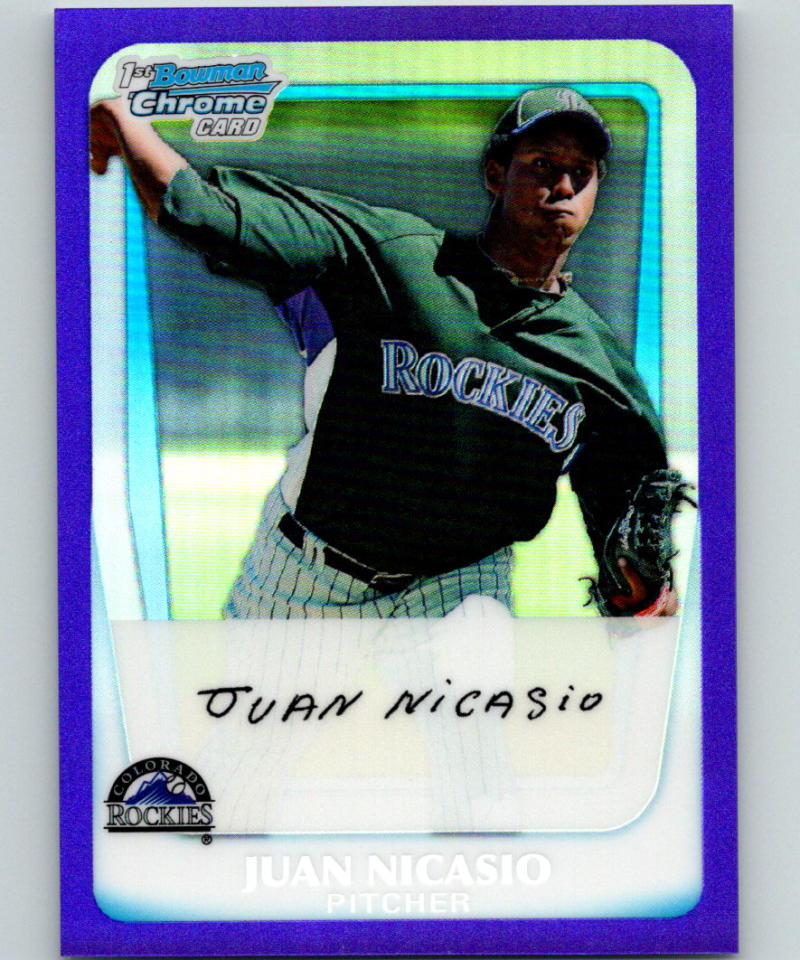 2011 Bowman Chrome Prospects Refractors Purple Juan Nicasio 266/700 - 07428 Image 1