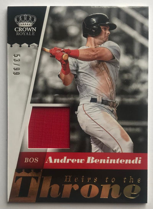 2018 Crown Royale Heirs to the Throne Gold Andrew Benintendi 53/99 Jersey 07431 Image 1