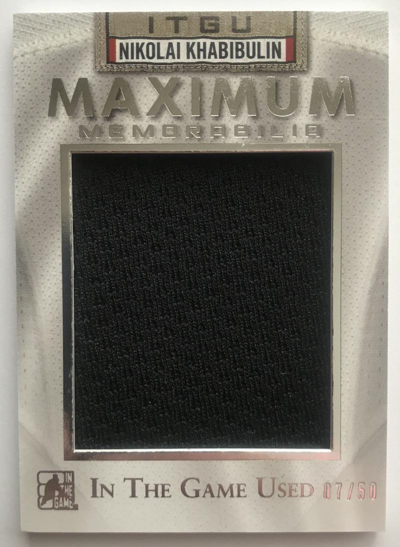 2015-16 In The Game Used Maximum Memorabilia Nikolai Khabibulin 7/50 Jersey 07460
