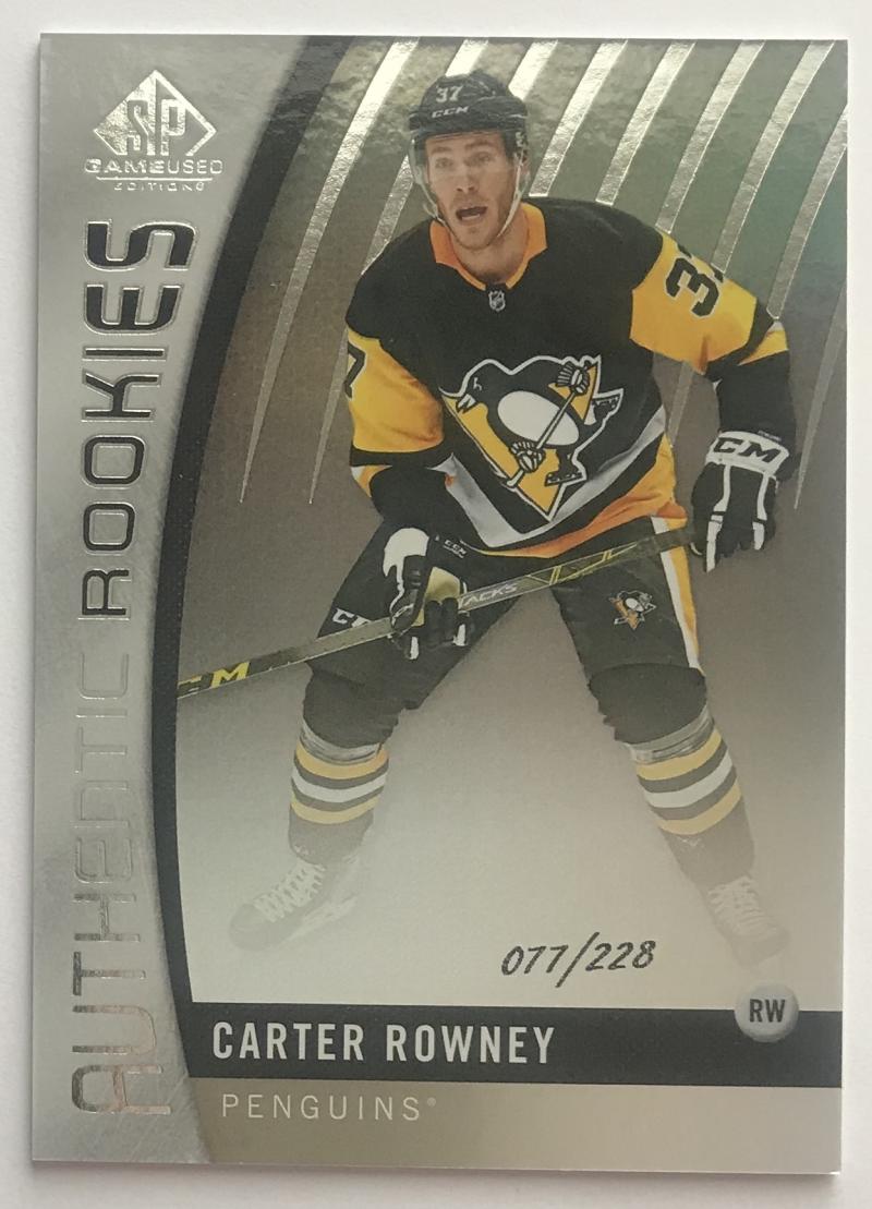 2017-18 SP Game Used Authentic Rookies Rainbow Carter Rowney 77/228 RC 07462 Image 1
