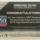 2019 Topps 150th Anniversary Commemorative Patches Christian Yelich MINT 07523 Image 2