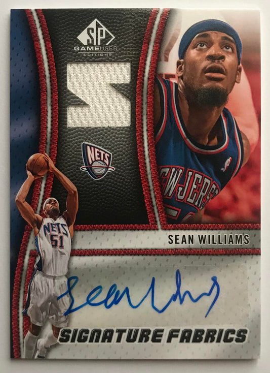 2009-10 SP Game Used Signature Fabrics #SFSW Sean Williams MINT Auto 07551 Image 1