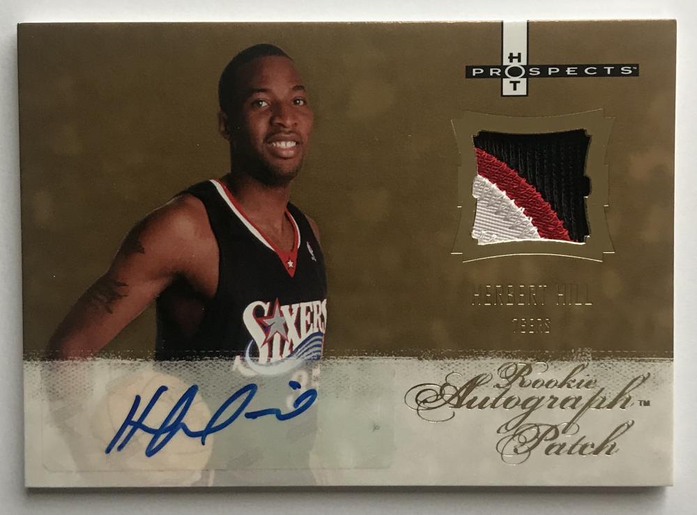 2007-08 Fleer Hot Prospects Herbert Hill Rookie Patch Auto 465/599 RC 07555 Image 1