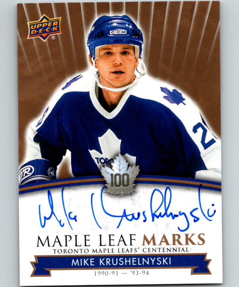 2017-18 Upper Deck Toronto Maple Leafs Centennial Marks Autographs Mike Krushelnyski 07560  Image 1