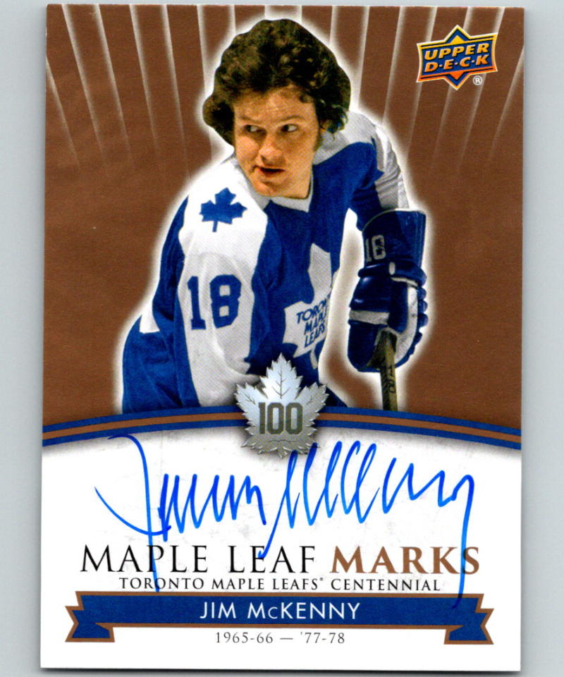 2017-18 Upper Deck Toronto Maple Leafs Centennial Marks Autographs Jim McKenny 07561