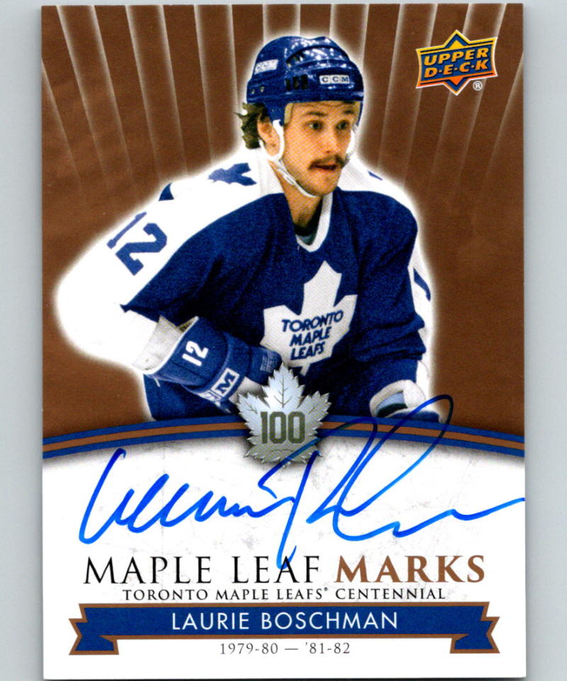 2017-18 Upper Deck Toronto Maple Leafs Centennial Marks Autographs Laurie Boschman 07563 Image 1