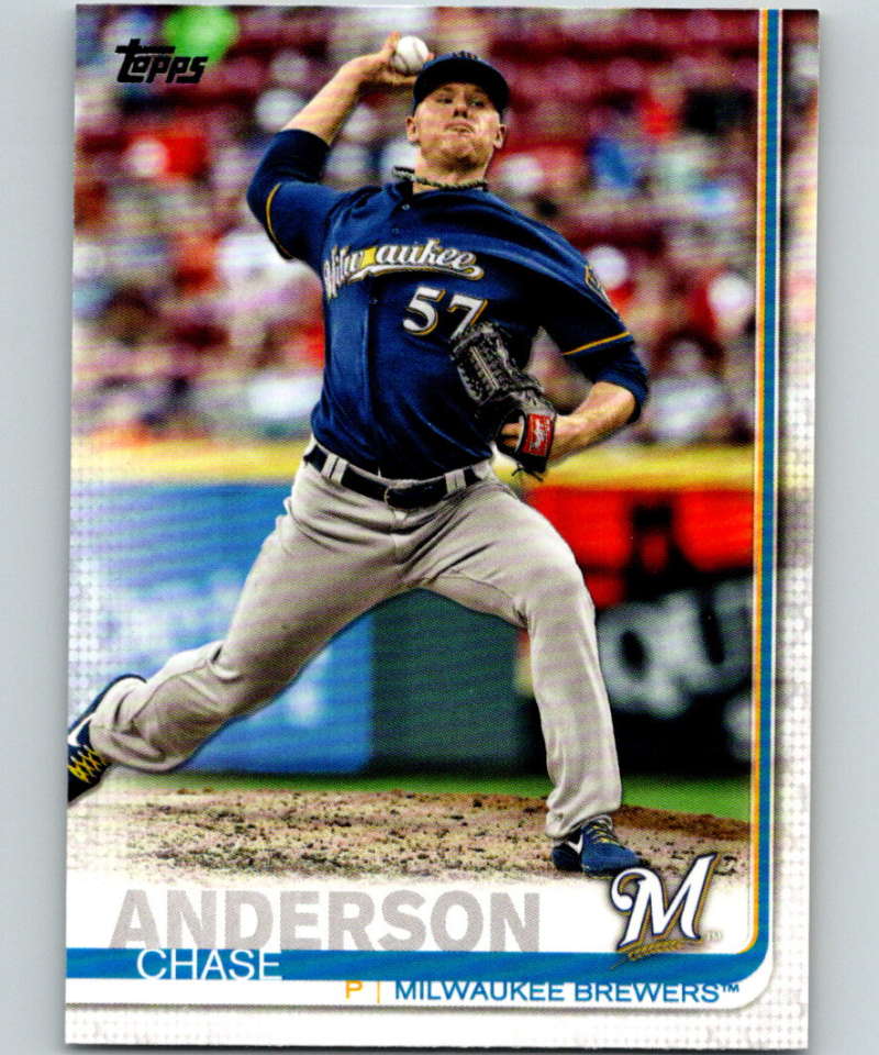 2019 Topps #5 Chase Anderson Mint Milwaukee Brewers  Image 1