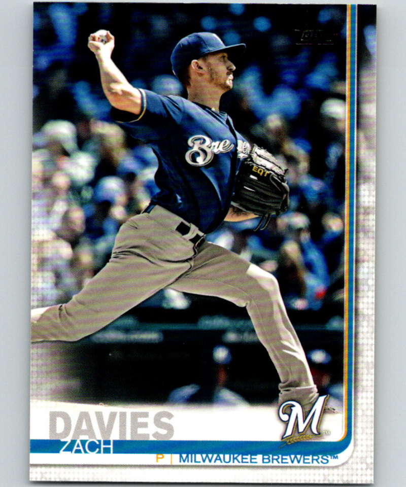 2019 Topps #122 Zach Davies Mint Milwaukee Brewers  Image 1